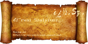 Árvai Szalviusz névjegykártya